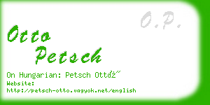 otto petsch business card